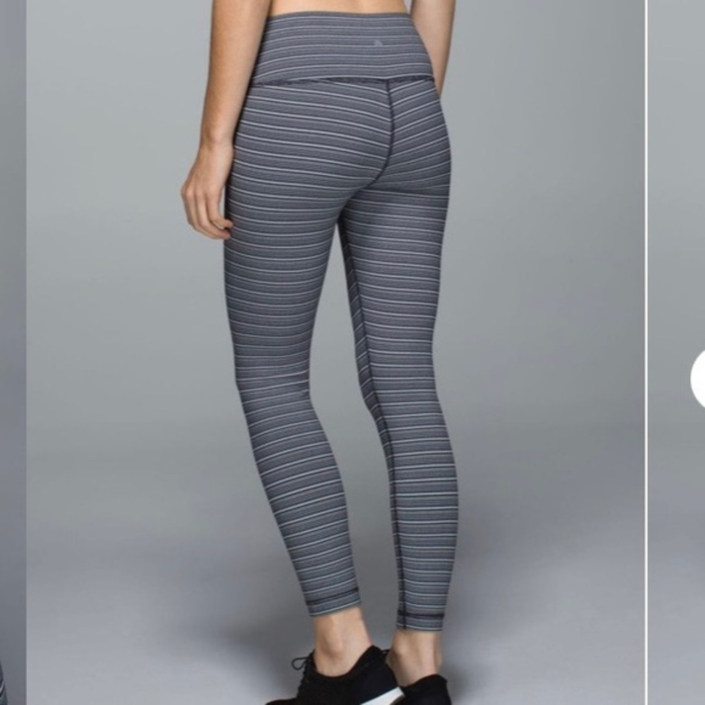 Lululemon High Times Pant Leggings‎ Textured Stripe Black Deep Coal - Picture 2 of 13